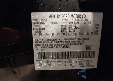2008 Ford Edge Limited from USA, damaged, VIN 2FMDK49C18BB45165